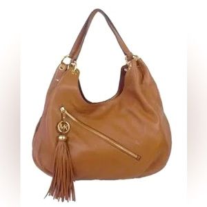 Michael Kors Acorn Tassel Leather Shoulder Hobo Bag